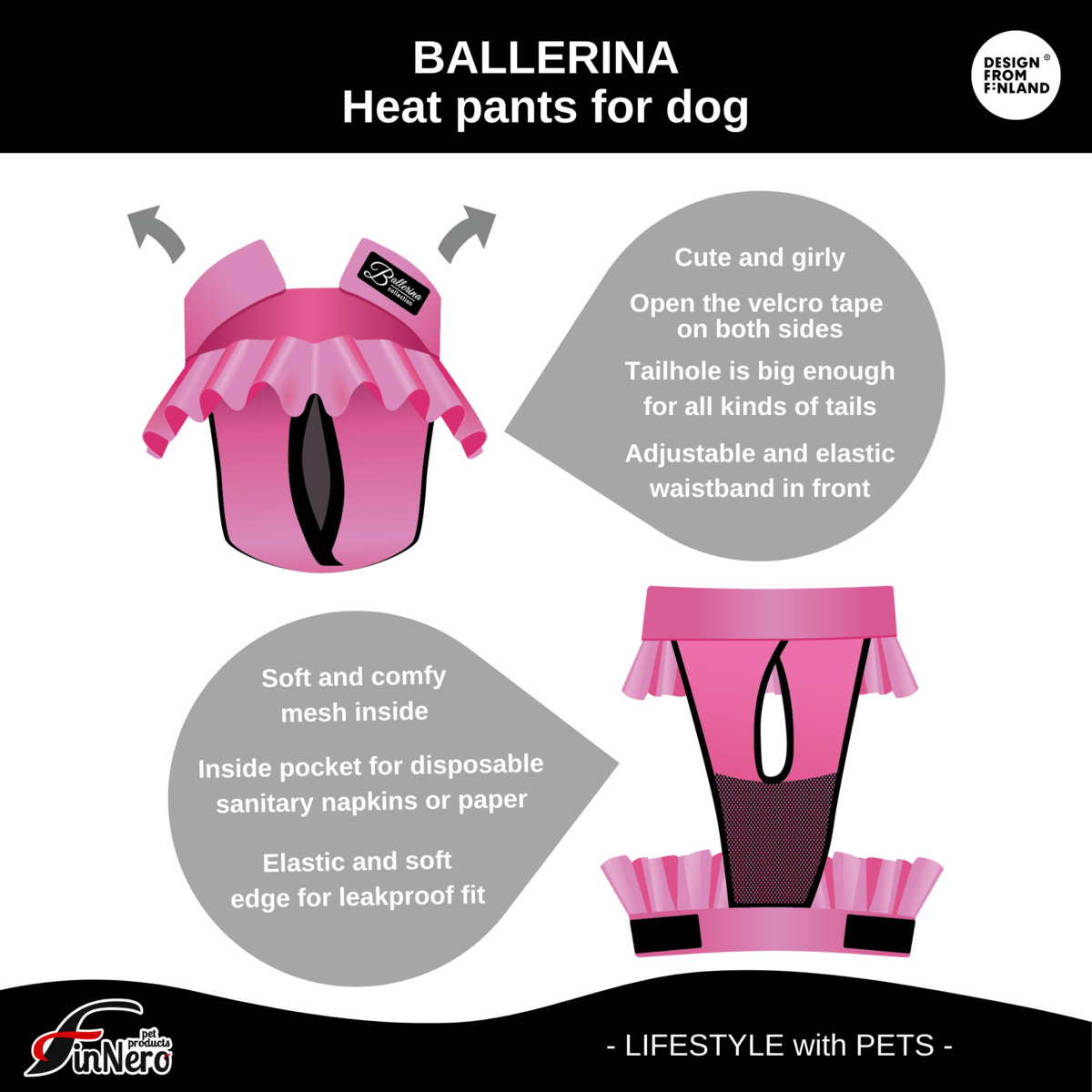 Ballerina Heat Pants for dogs violet