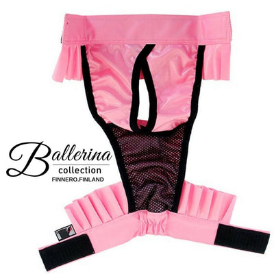 Heat Pants - Finnero Ballerina Heat Pants (Pink) For Female Dogs - Protect Furniture, Prevent Marking & Urine Leakage