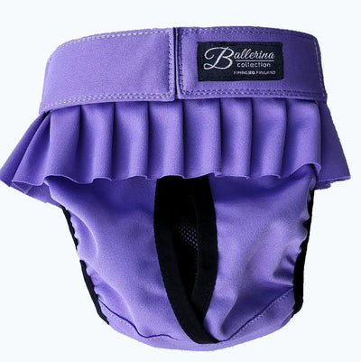 Heat Pants - Finnero Ballerina Heat Pants (Purple) For Female Dogs - Protect Furniture, Prevent Marking & Urine Leakage