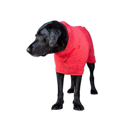 Coats - Ruff And Tumble Classic Dog Drying / Cooling Coat (Fabric Trim) - Brick Red