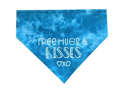 Dog Bandanas - Dog Bandana - Free Hugs & Kisses - Slip On Collar