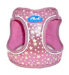 Glow Harness - Plush Step In Glitter GLOW Dog Harness (Pink) - Quick Release Patented Snap Button