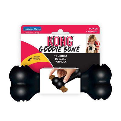 Kong Goodie Bone (Extreme) – (M / L) - Dental Chew Toy - Can use with dog treats