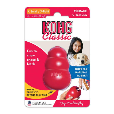 Kong Classic – (XS / S / M / L / XL / XXL) - Can use with dog treats